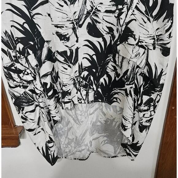 Cynthia Rowley Black White Linen Blend Sleeveless High Low Dress Size Medium - Picture 4 of 6